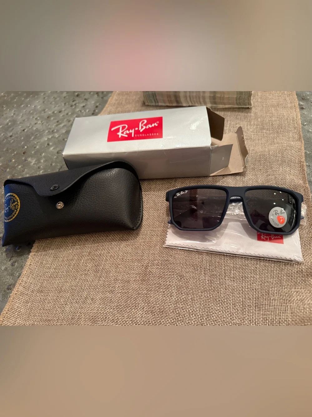 Ray Bans Polarized Sunglasses. Navy/dark grey. New in package.
